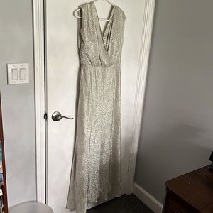 Jenny Yoo nude/silver dress